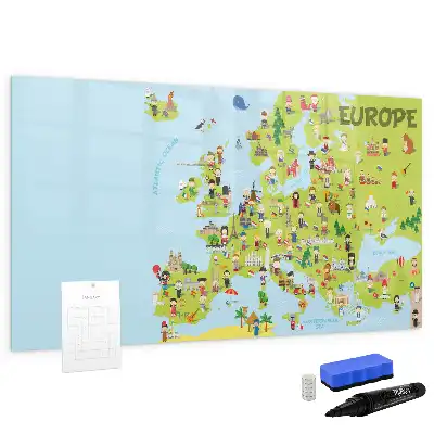 Mapa świata z flagami tablica magnetyczna z pisakiem