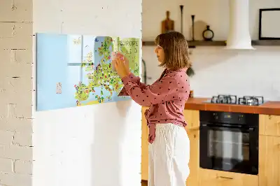 Mapa świata z flagami tablica magnetyczna z pisakiem