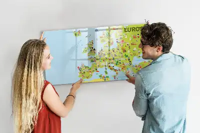Mapa świata z flagami tablica magnetyczna z pisakiem