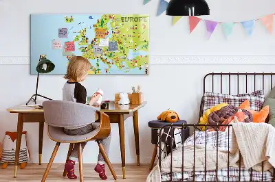 Mapa świata z flagami tablica magnetyczna z pisakiem