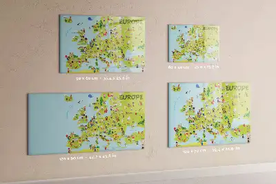 Mapa świata z flagami tablica magnetyczna z pisakiem