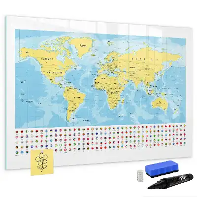 Mapa świata tablica magnetyczna do pisania