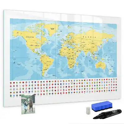 Mapa świata tablica magnetyczna do pisania