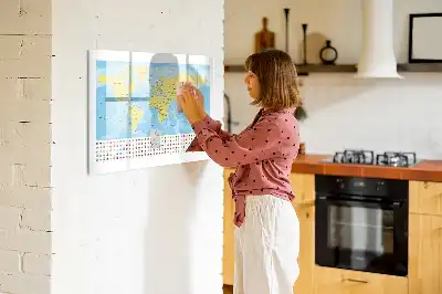 Mapa świata tablica magnetyczna do pisania