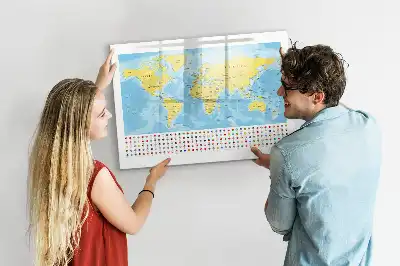 Mapa świata tablica magnetyczna do pisania