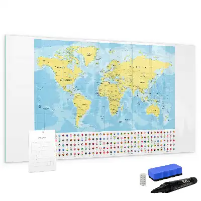 Mapa świata tablica magnetyczna do pisania