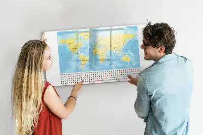 Mapa świata tablica magnetyczna do pisania