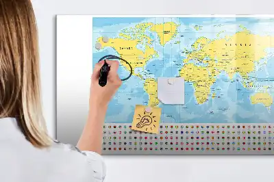 Mapa świata tablica magnetyczna do pisania