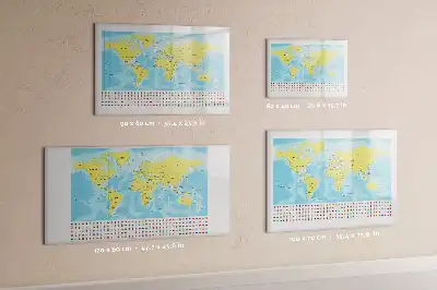 Mapa świata tablica magnetyczna do pisania