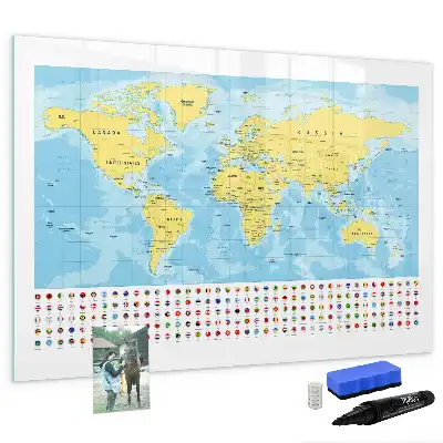 Mapa świata tablica magnetyczna do pisania