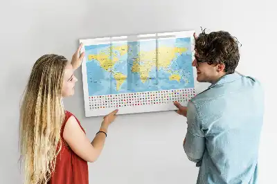Mapa świata tablica magnetyczna do pisania
