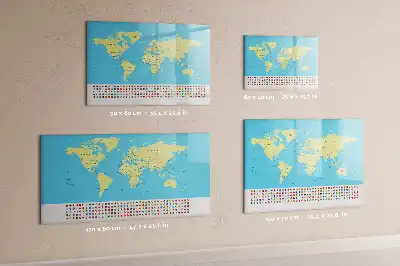 Klasyczna mapa świata w formie tablicy magnetycznej z pisakiem