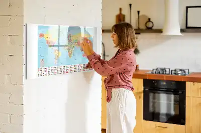 Geograficzna mapa świata tablica magnetyczna do pisania