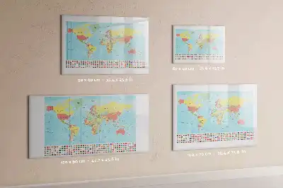 Geograficzna mapa świata tablica magnetyczna do pisania