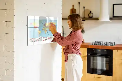 Geograficzna mapa świata tablica magnetyczna do pisania