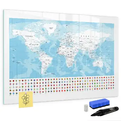 Tablica magnetyczna do pisania z mapami kontynentów