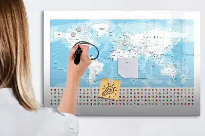 Tablica magnetyczna do pisania z mapami kontynentów