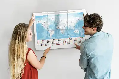 Tablica magnetyczna do pisania z mapami kontynentów