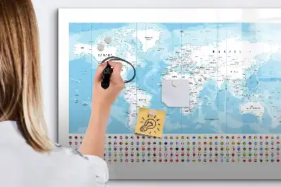 Tablica magnetyczna do pisania z mapami kontynentów