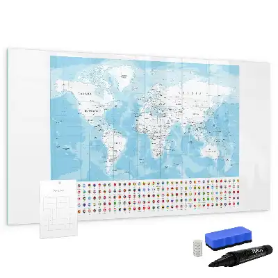 Tablica magnetyczna do pisania z mapami kontynentów
