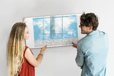 Tablica magnetyczna do pisania z mapami kontynentów