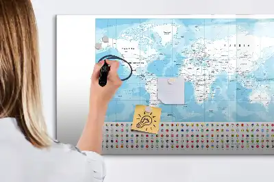 Tablica magnetyczna do pisania z mapami kontynentów