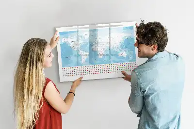 Tablica magnetyczna do pisania z mapami kontynentów
