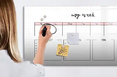 Tablica magnetyczna do pisania mój planer tygodniowy