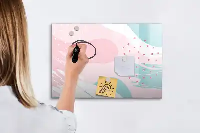 Tablica magnetyczna z pisakiem wzór pastelowa abstrakcja