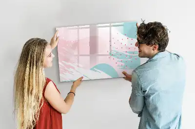Tablica magnetyczna z pisakiem wzór pastelowa abstrakcja
