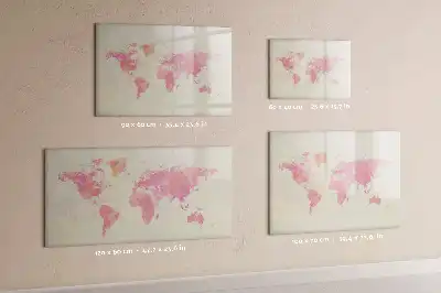 Akwarelowa mapa świata z tablicą magnetyczną i pisakiem
