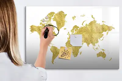 Tablica magnetyczna do pisania wzór złota mapa świata