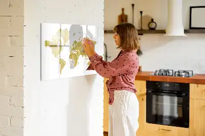 Tablica magnetyczna do pisania wzór złota mapa świata