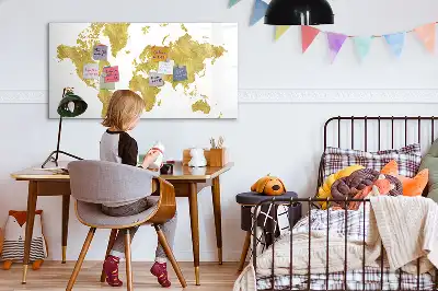 Tablica magnetyczna do pisania wzór złota mapa świata