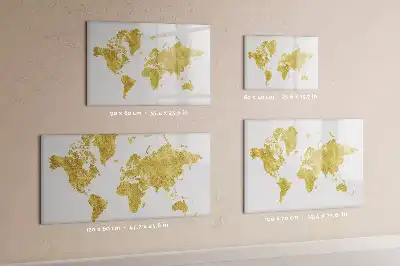 Tablica magnetyczna do pisania wzór złota mapa świata