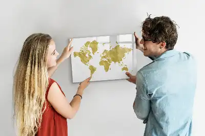 Tablica magnetyczna do pisania wzór złota mapa świata