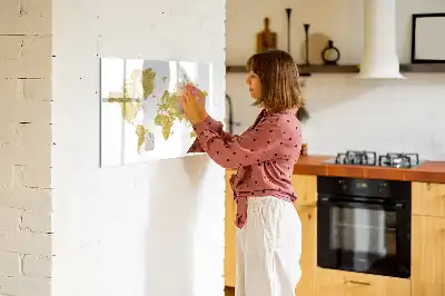 Tablica magnetyczna do pisania wzór złota mapa świata
