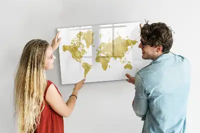 Tablica magnetyczna do pisania wzór złota mapa świata