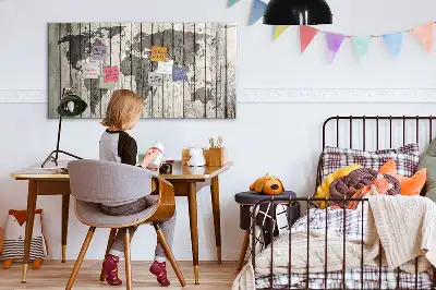 Tablica magnetyczna z nadrukiem mapy świata
