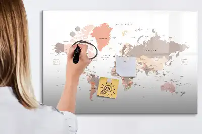 Szczegółowa mapa świata tablica magnetyczna z pisakiem