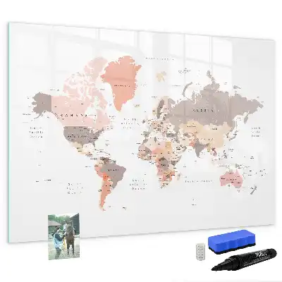 Szczegółowa mapa świata tablica magnetyczna z pisakiem