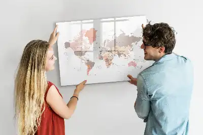 Szczegółowa mapa świata tablica magnetyczna z pisakiem