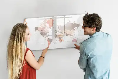 Szczegółowa mapa świata tablica magnetyczna z pisakiem