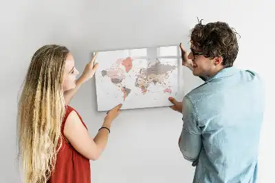 Szczegółowa mapa świata tablica magnetyczna z pisakiem