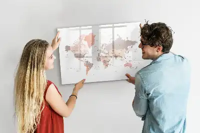 Szczegółowa mapa świata tablica magnetyczna z pisakiem
