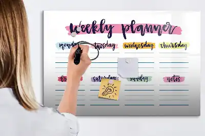 Tablica magnetyczna z pisakiem ręcznie pisany planer