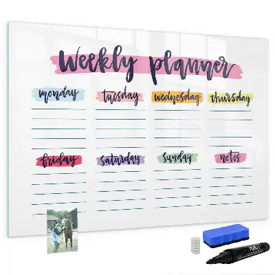 Tablica magnetyczna z pisakiem ręcznie pisany planer