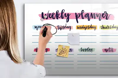 Tablica magnetyczna z pisakiem ręcznie pisany planer