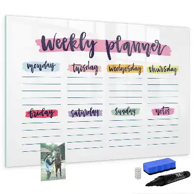 Tablica magnetyczna z pisakiem ręcznie pisany planer