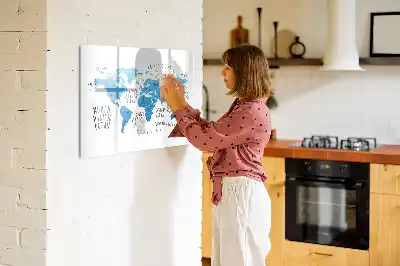 Tablica magnetyczna z pisakiem niebieska mapa Ziemi